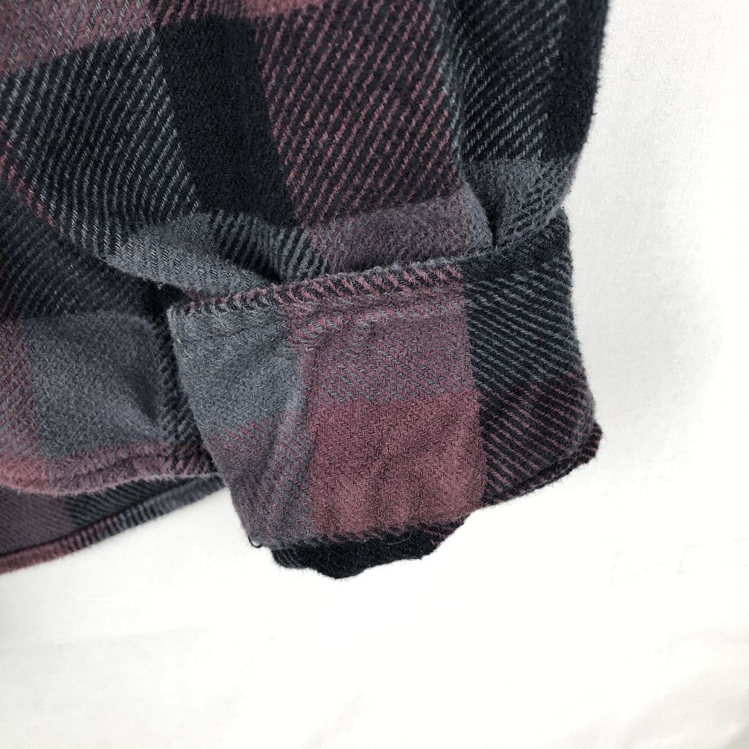 ORVIS Long Sleeve Flannel Check Shirt, Men's Size L cotton wine-red Vintage Second Hand