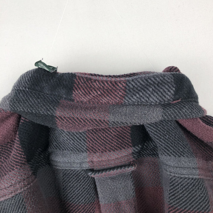 ORVIS Long Sleeve Flannel Check Shirt, Men's Size L cotton wine-red Vintage Second Hand
