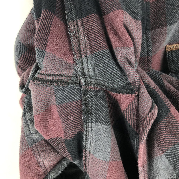 ORVIS Long Sleeve Flannel Check Shirt, Men's Size L cotton wine-red Vintage Second Hand