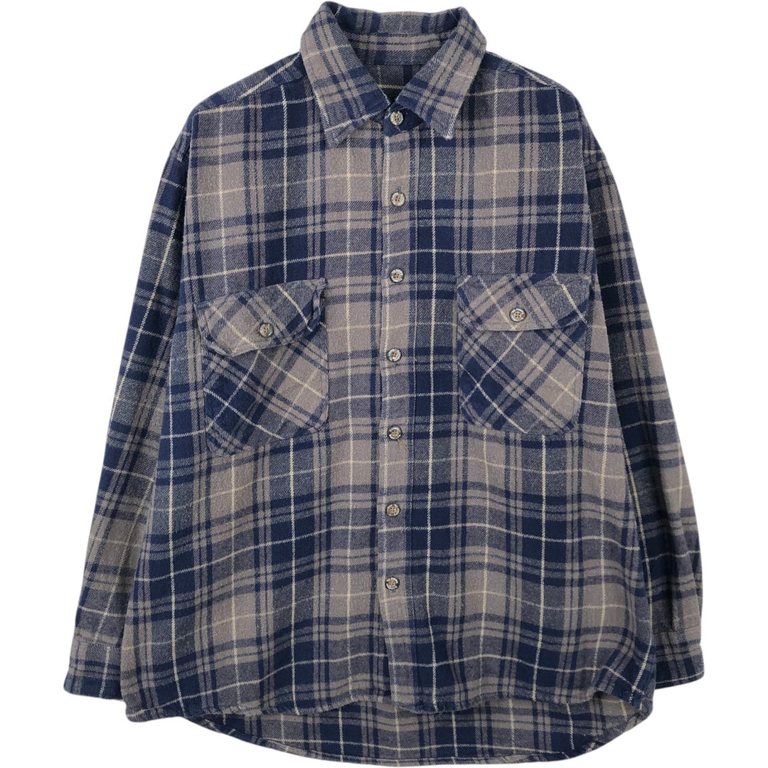 Stillwater Supply Co. Long-Sleeve Flannel Check Shirt, Men's Size XL (approx.) cotton blue type Vintage Second Hand