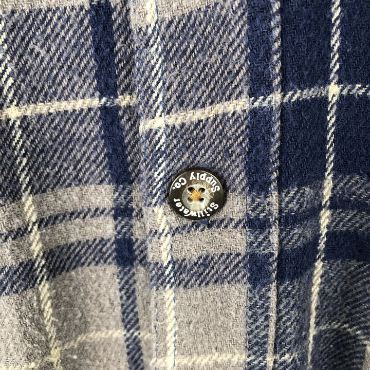 Stillwater Supply Co. Long-Sleeve Flannel Check Shirt, Men's Size XL (approx.) cotton blue type Vintage Second Hand