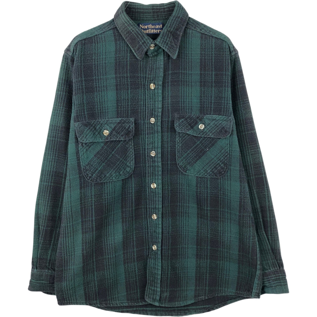 Northeast Outfitters Long-Sleeve Flannel Check Shirt, Men's Size M (approx.) unclear Green type dark green Vintage Second Hand