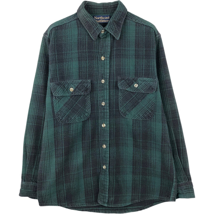 Northeast Outfitters Long-Sleeve Flannel Check Shirt, Men's Size M (approx.) unclear Green type dark green Vintage Second Hand