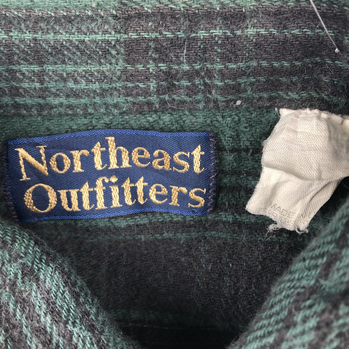 Northeast Outfitters Long-Sleeve Flannel Check Shirt, Men's Size M (approx.) unclear Green type dark green Vintage Second Hand