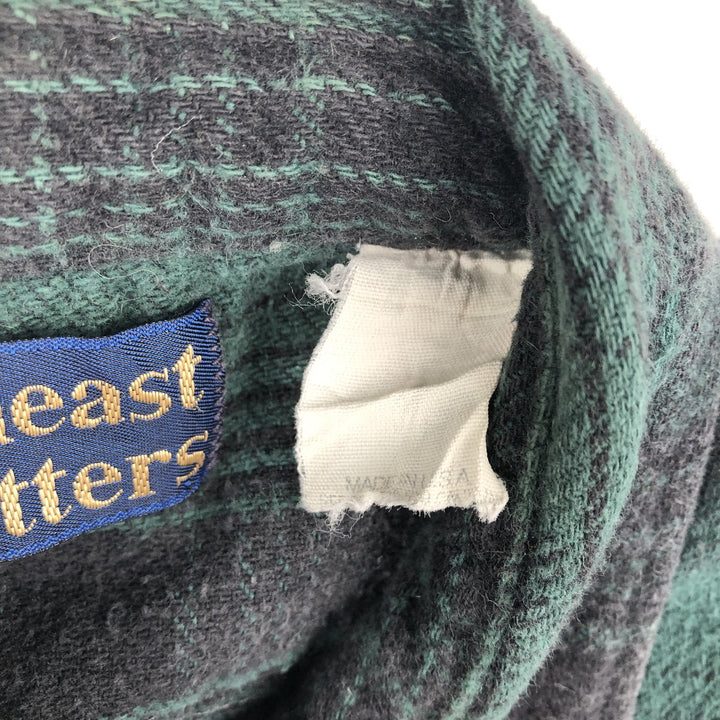 Northeast Outfitters Long-Sleeve Flannel Check Shirt, Men's Size M (approx.) unclear Green type dark green Vintage Second Hand