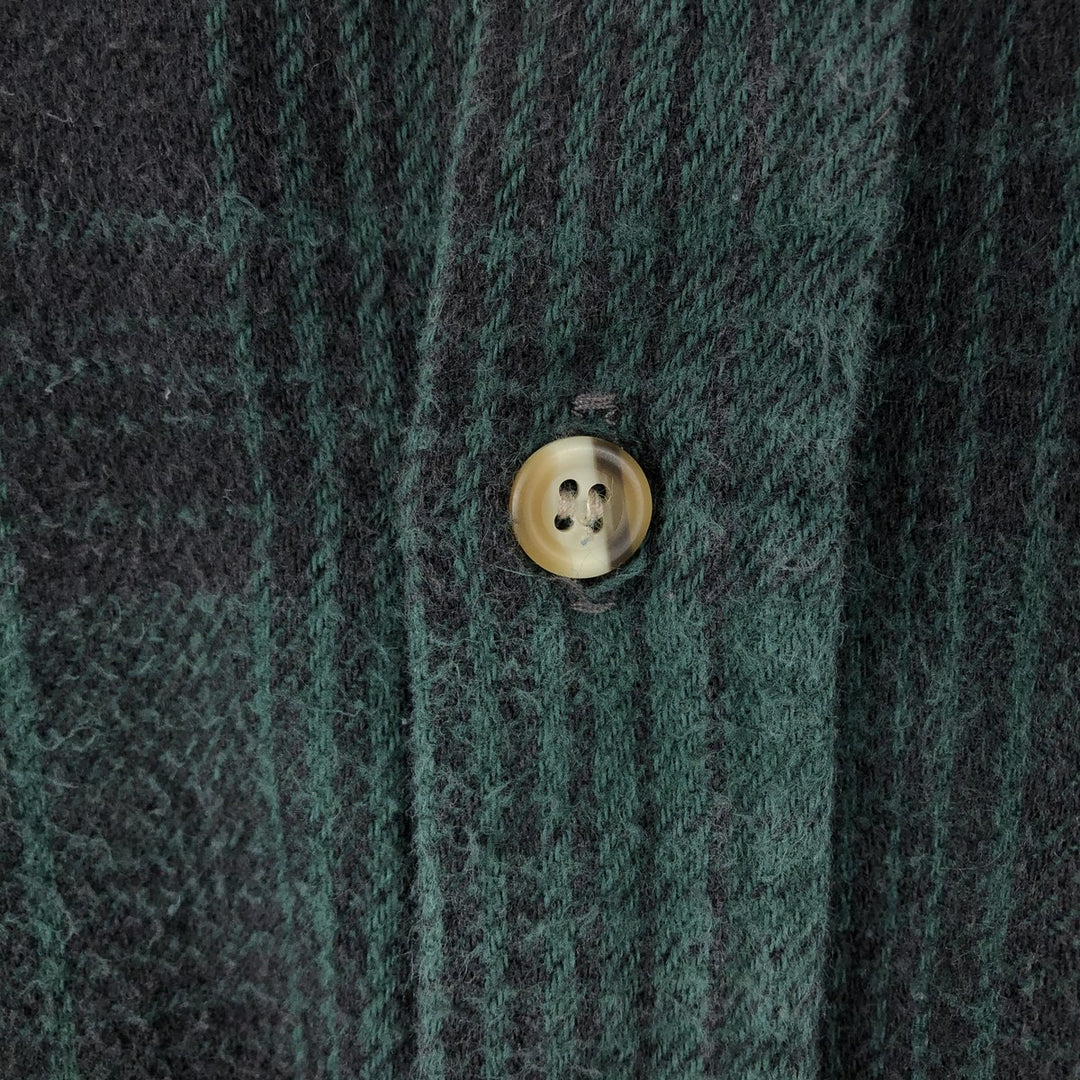 Northeast Outfitters Long-Sleeve Flannel Check Shirt, Men's Size M (approx.) unclear Green type dark green Vintage Second Hand