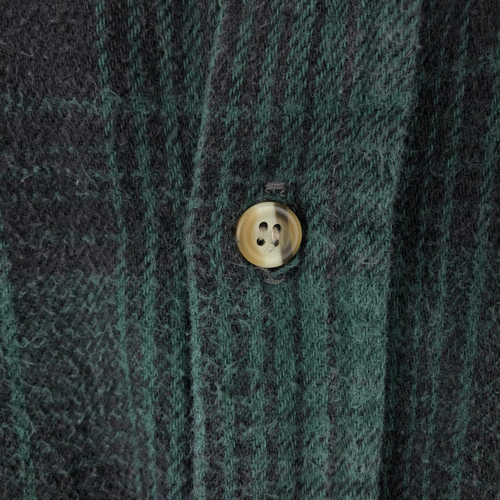 Northeast Outfitters Long-Sleeve Flannel Check Shirt, Men's Size M (approx.) unclear Green type dark green Vintage Second Hand