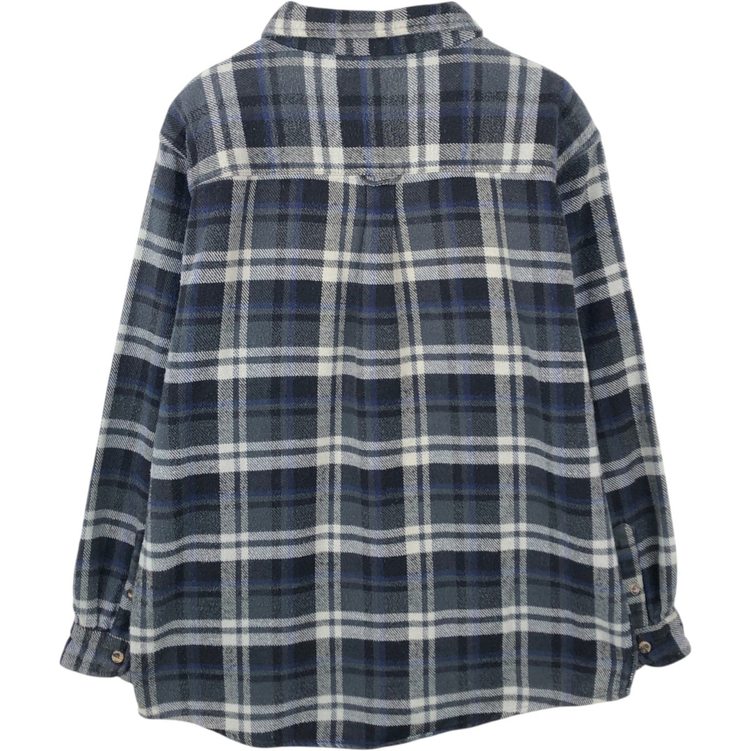 FIELDandSTREAM Long-Sleeve Flannel Check Shirt, Men's Size L (approx.) cotton gray type Vintage Second Hand