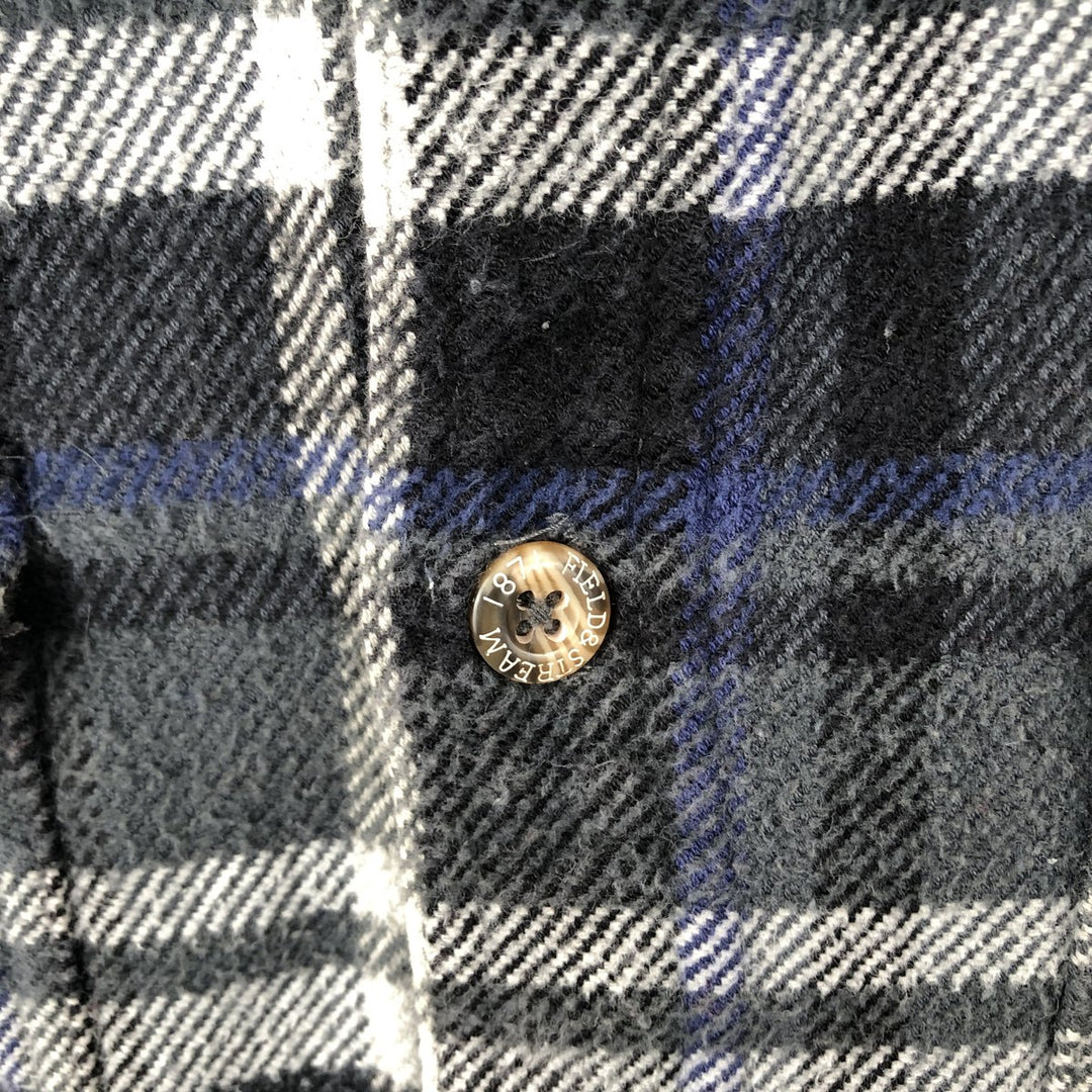 FIELDandSTREAM Long-Sleeve Flannel Check Shirt, Men's Size L (approx.) cotton gray type Vintage Second Hand