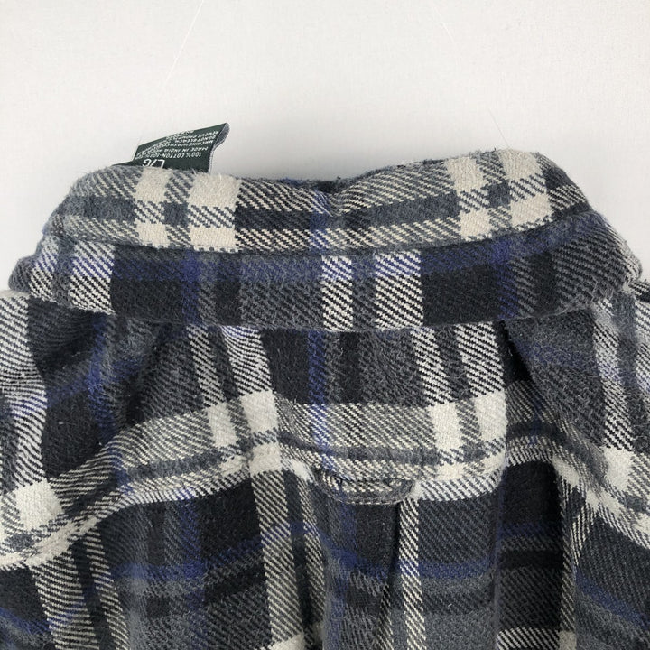FIELDandSTREAM Long-Sleeve Flannel Check Shirt, Men's Size L (approx.) cotton gray type Vintage Second Hand