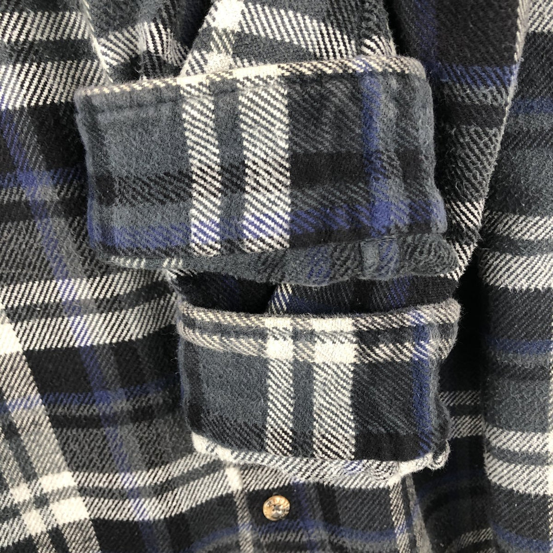 FIELDandSTREAM Long-Sleeve Flannel Check Shirt, Men's Size L (approx.) cotton gray type Vintage Second Hand