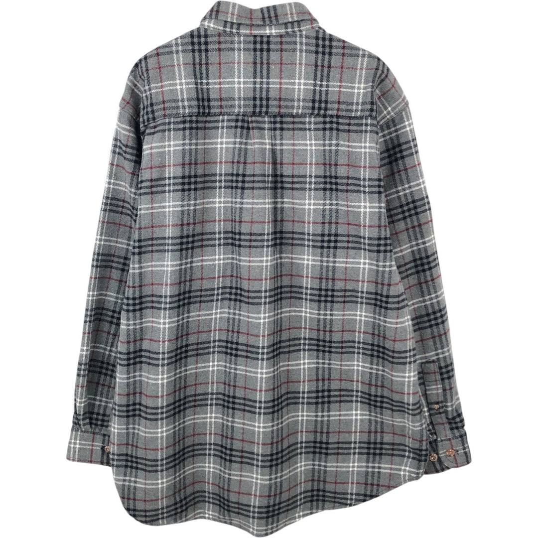 FIELDandSTREAM Long-Sleeve Flannel Check Shirt, Men's Size XL (approx.) cotton gray type Vintage Second Hand