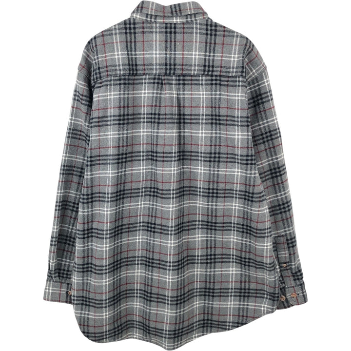 FIELDandSTREAM Long-Sleeve Flannel Check Shirt, Men's Size XL (approx.) cotton gray type Vintage Second Hand