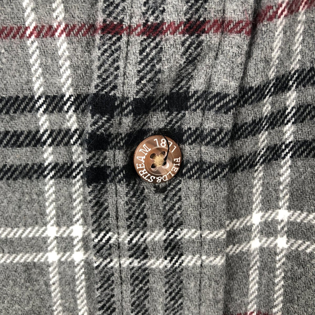FIELDandSTREAM Long-Sleeve Flannel Check Shirt, Men's Size XL (approx.) cotton gray type Vintage Second Hand