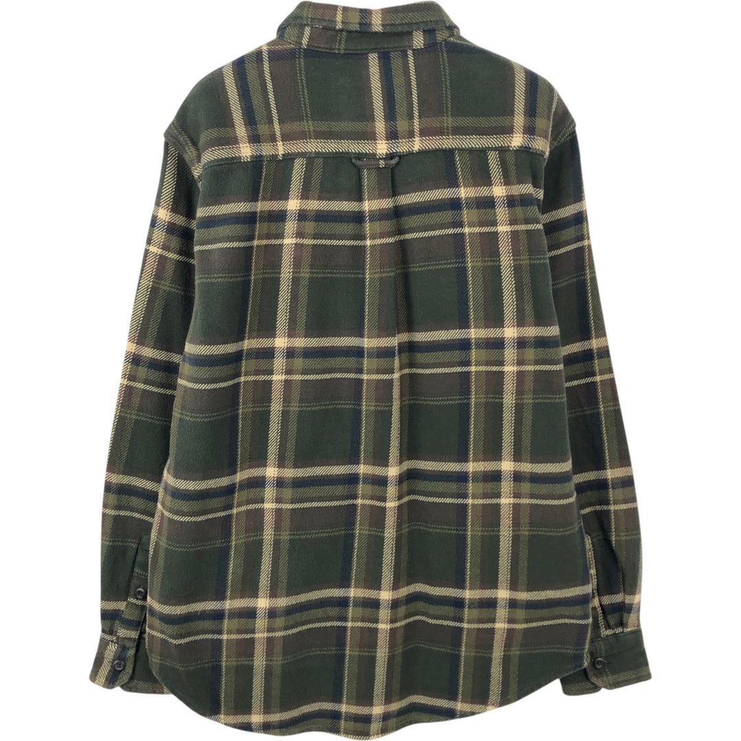 ORVIS Long Sleeve Flannel Check Shirt, Men's Size M cotton Khaki type sage green Vintage Second Hand