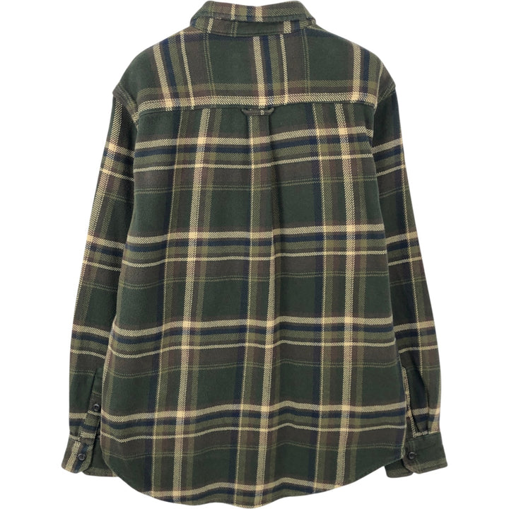 ORVIS Long Sleeve Flannel Check Shirt, Men's Size M cotton Khaki type sage green Vintage Second Hand