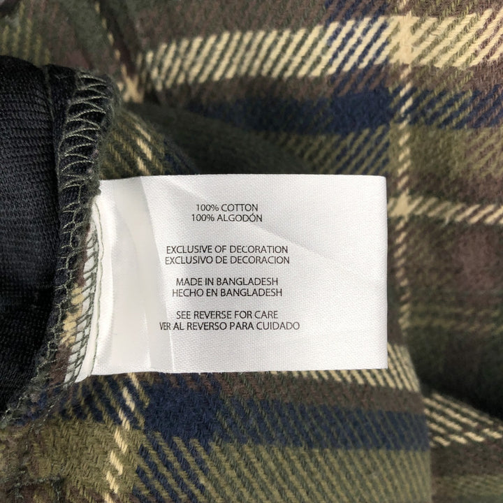 ORVIS Long Sleeve Flannel Check Shirt, Men's Size M cotton Khaki type sage green Vintage Second Hand