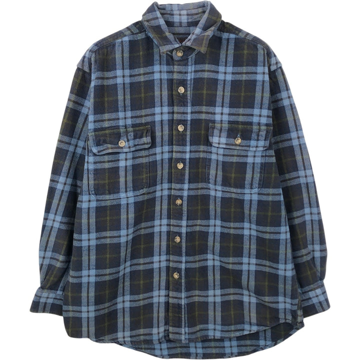 MOOSE CREEK Long Sleeve Flannel Check Shirt, Men's Size M cotton Blue type light blue Vintage Second Hand