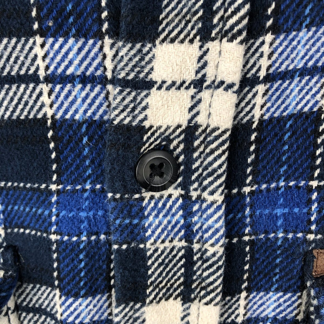 ORVIS Long Sleeve Flannel Check Shirt, Men's Size M cotton blue type Vintage Second Hand