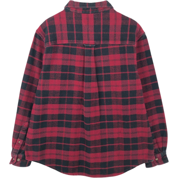 Guide Series Long-Sleeve Flannel Check Shirt, Men's Size L (approx.) cotton red type Vintage Second Hand