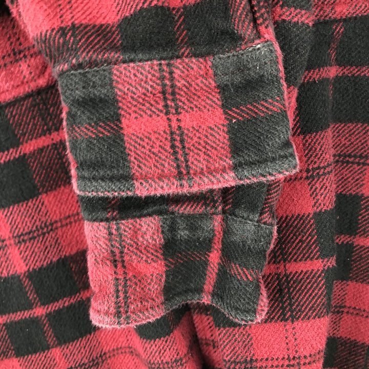 Guide Series Long-Sleeve Flannel Check Shirt, Men's Size L (approx.) cotton red type Vintage Second Hand