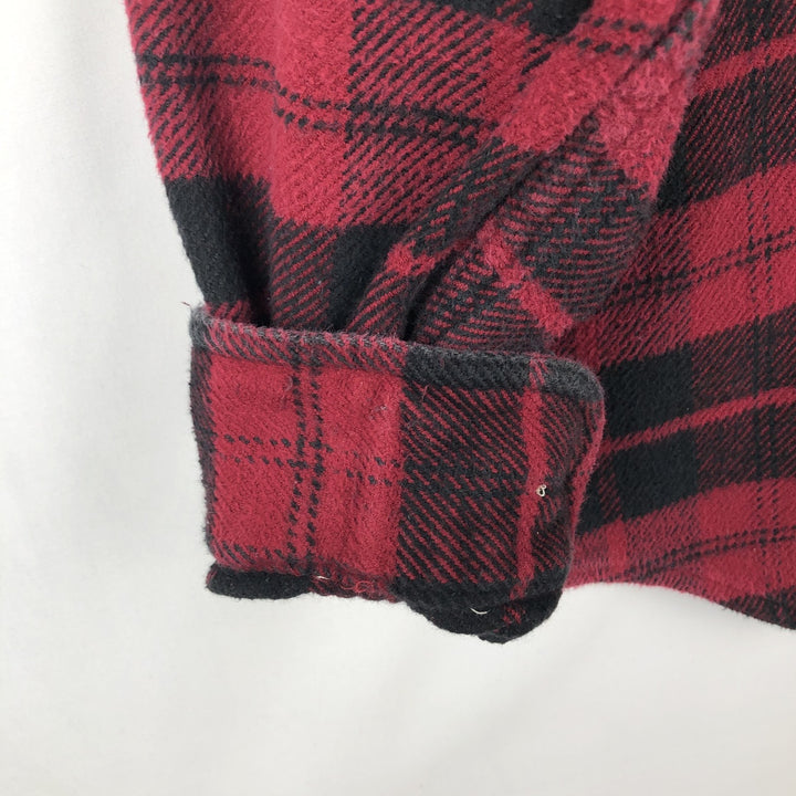Guide Series Long-Sleeve Flannel Check Shirt, Men's Size L (approx.) cotton red type Vintage Second Hand