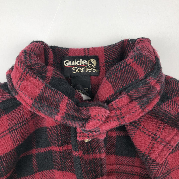 Guide Series Long-Sleeve Flannel Check Shirt, Men's Size L (approx.) cotton red type Vintage Second Hand