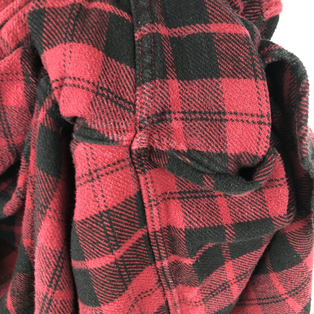 Guide Series Long-Sleeve Flannel Check Shirt, Men's Size L (approx.) cotton red type Vintage Second Hand