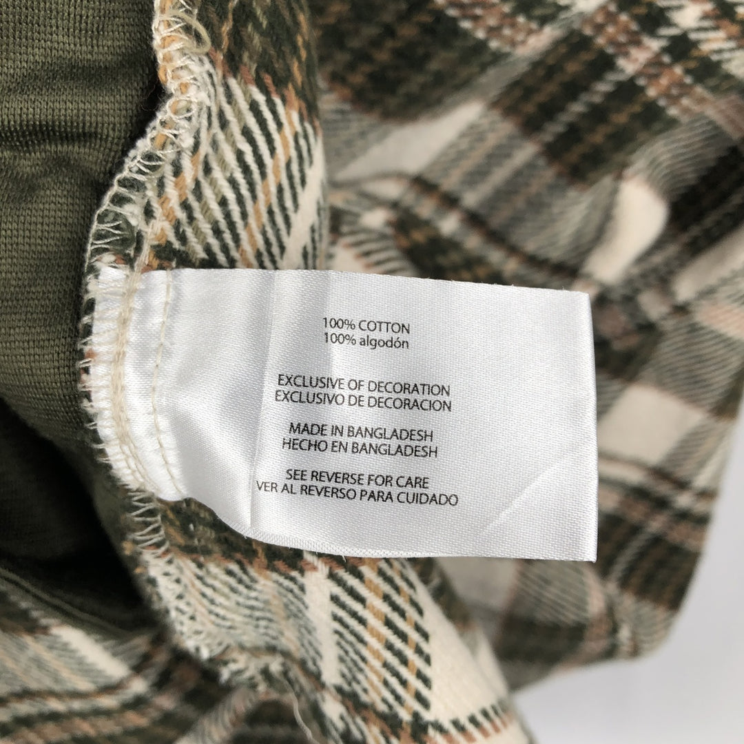 ORVIS Long Sleeve Flannel Check Shirt, Men's Size L cotton Beige type Vintage Second Hand