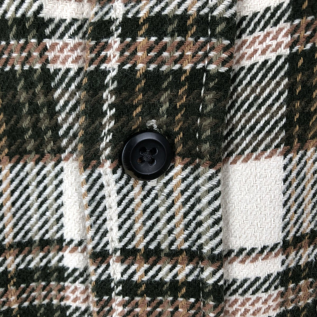 ORVIS Long Sleeve Flannel Check Shirt, Men's Size L cotton Beige type Vintage Second Hand