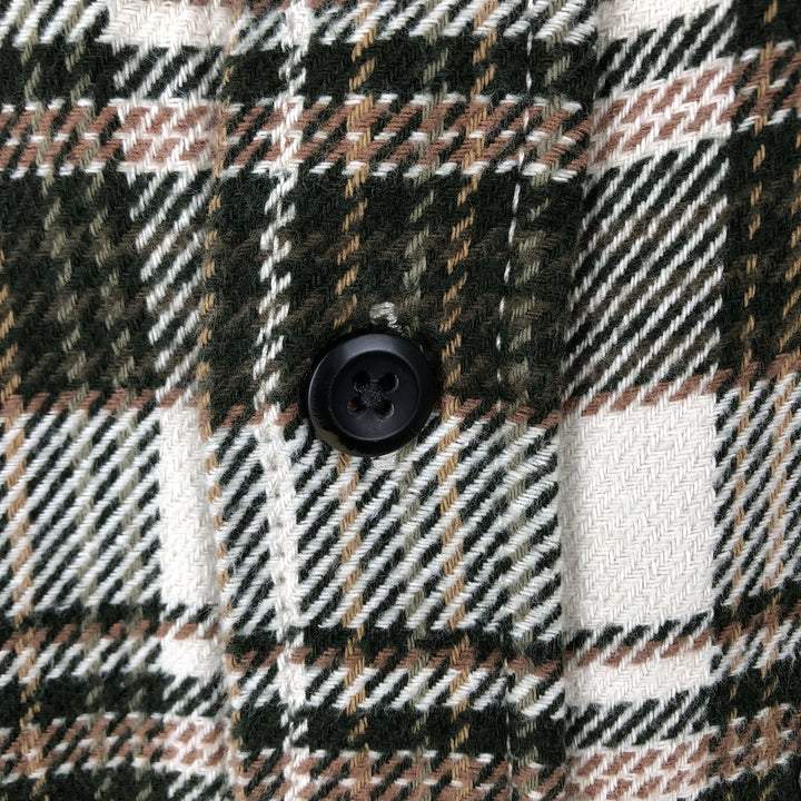 ORVIS Long Sleeve Flannel Check Shirt, Men's Size L cotton Beige type Vintage Second Hand