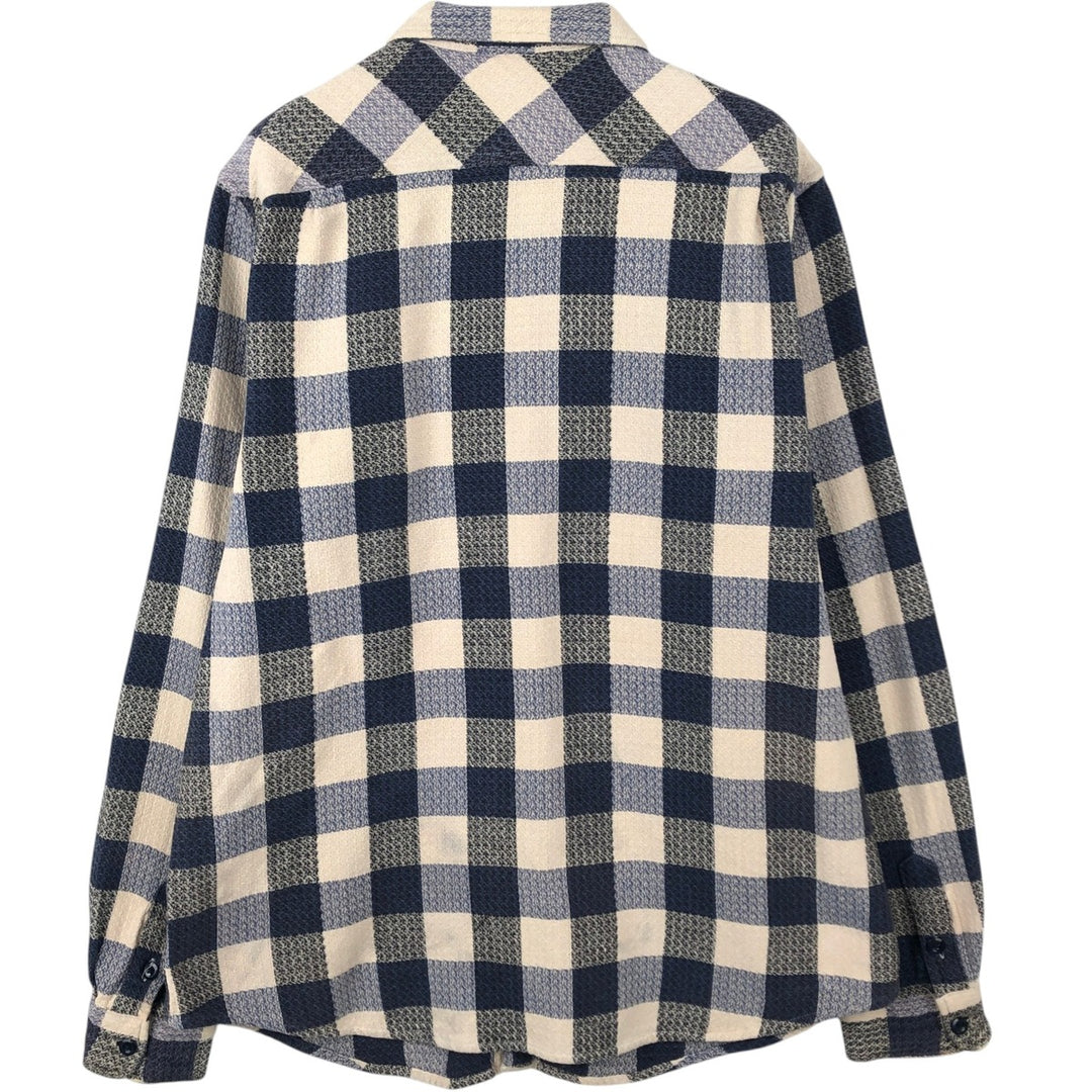Ralph Lauren DENIM&SUPPLY Long-Sleeve Flannel Check Shirt, Men's Size XL (approx.) cotton blue type Vintage Second Hand
