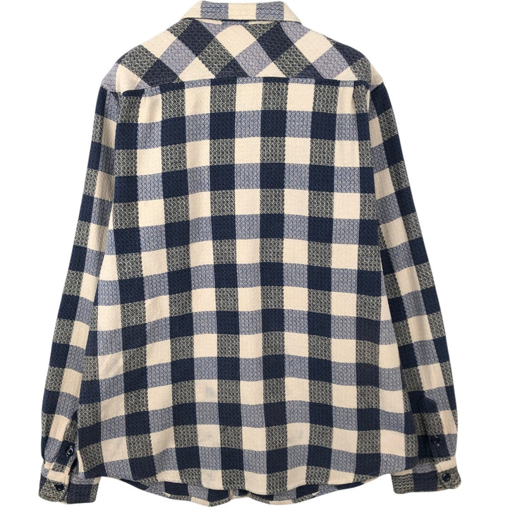 Ralph Lauren DENIM&SUPPLY Long-Sleeve Flannel Check Shirt, Men's Size XL (approx.) cotton blue type Vintage Second Hand