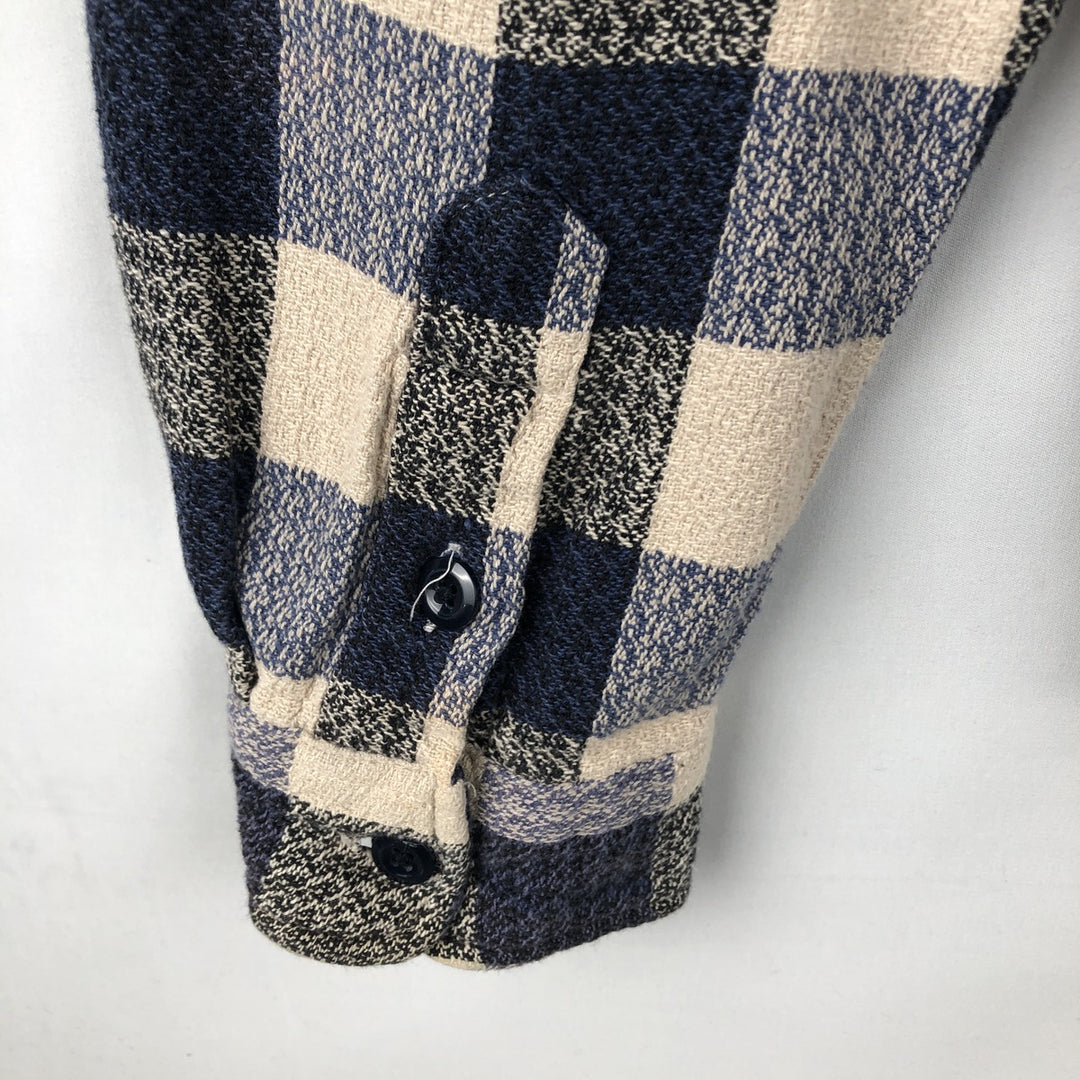 Ralph Lauren DENIM&SUPPLY Long-Sleeve Flannel Check Shirt, Men's Size XL (approx.) cotton blue type Vintage Second Hand