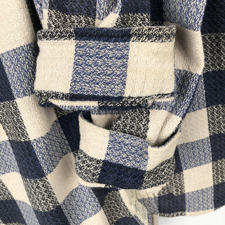 Ralph Lauren DENIM&SUPPLY Long-Sleeve Flannel Check Shirt, Men's Size XL (approx.) cotton blue type Vintage Second Hand