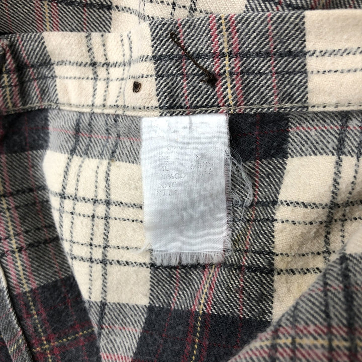 2000'S Woolrich Long-Sleeve Button-Down Light Flannel Check Shirt, Men's Size M (approx.) cotton gray type Vintage Second Hand