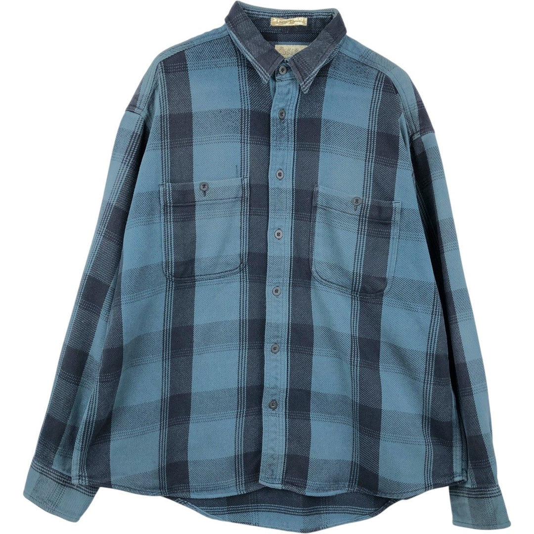 Cabelas Long Sleeve Flannel Check Shirt, Men's Size XL cotton black type Vintage Second Hand