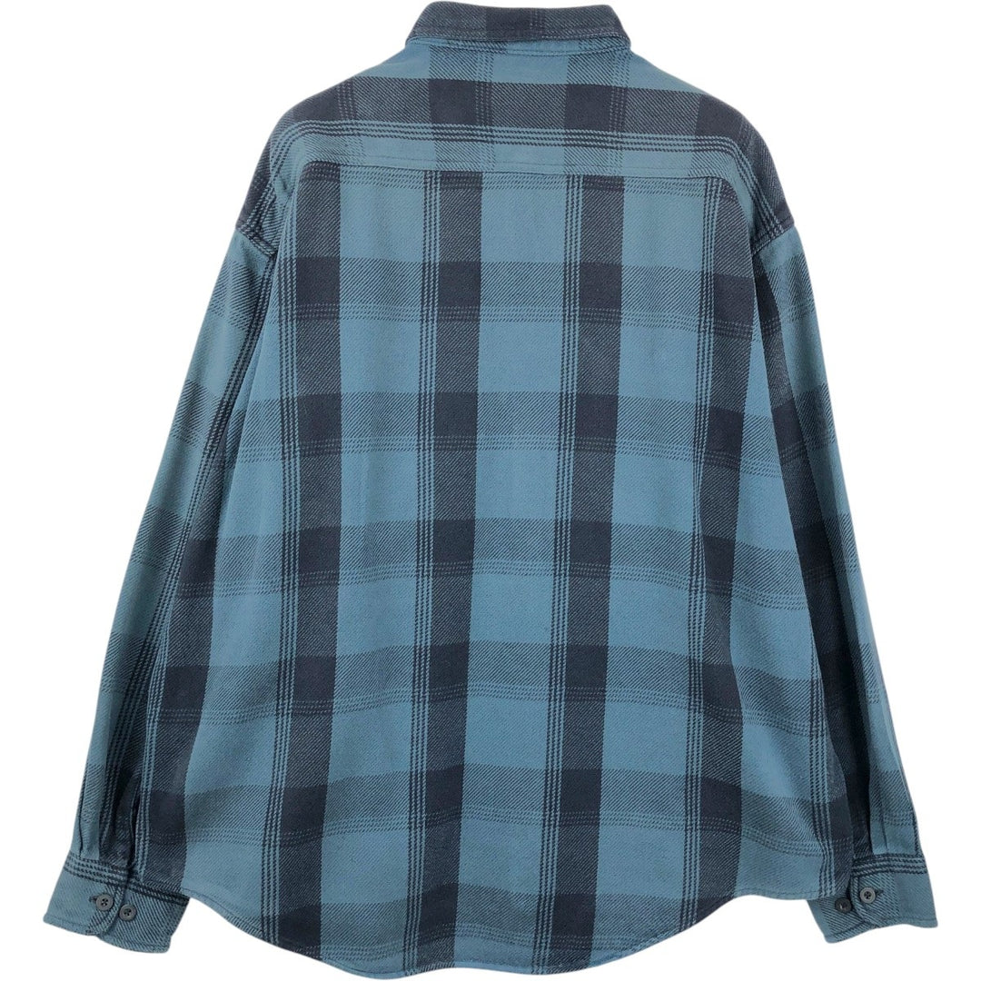 Cabelas Long Sleeve Flannel Check Shirt, Men's Size XL cotton black type Vintage Second Hand