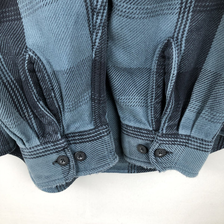 Cabelas Long Sleeve Flannel Check Shirt, Men's Size XL cotton black type Vintage Second Hand