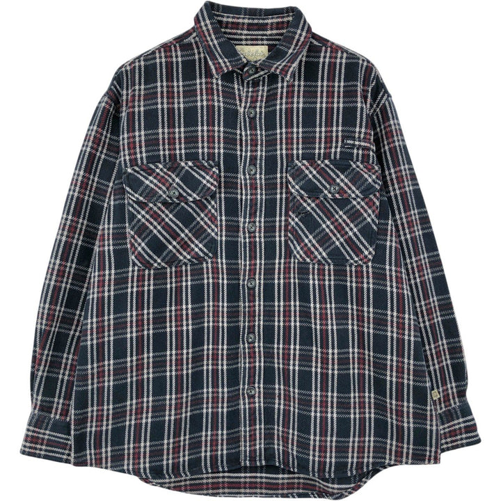 Cabelas Long-Sleeve Flannel Check Shirt, Men's Size L (approx.) cotton black type Vintage Second Hand