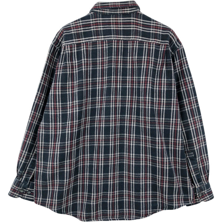 Cabelas Long-Sleeve Flannel Check Shirt, Men's Size L (approx.) cotton black type Vintage Second Hand