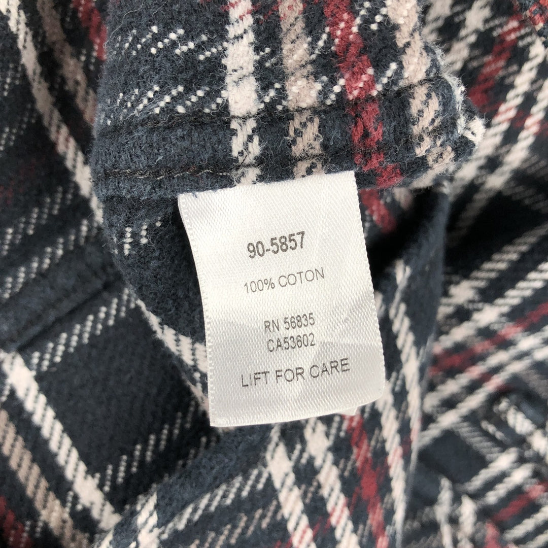 Cabelas Long-Sleeve Flannel Check Shirt, Men's Size L (approx.) cotton black type Vintage Second Hand