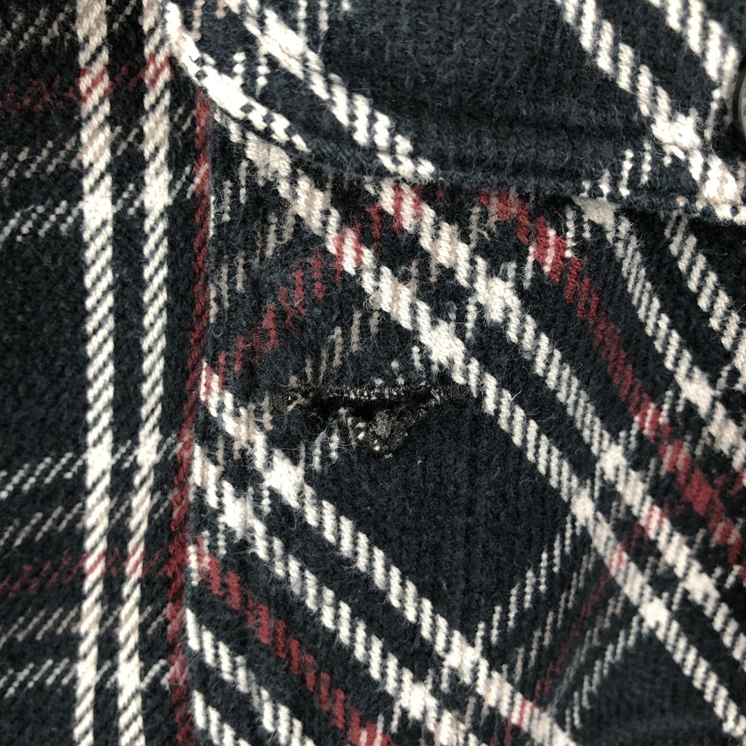 Cabelas Long-Sleeve Flannel Check Shirt, Men's Size L (approx.) cotton black type Vintage Second Hand
