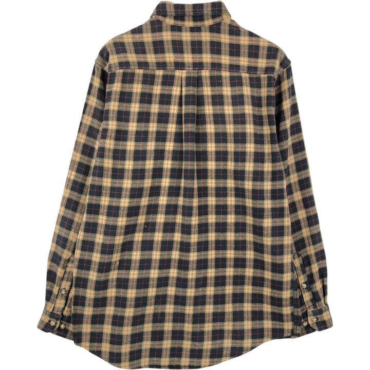 Carhartt long-sleeved button-down light flannel check shirt, men's size M cotton black type Vintage Second Hand
