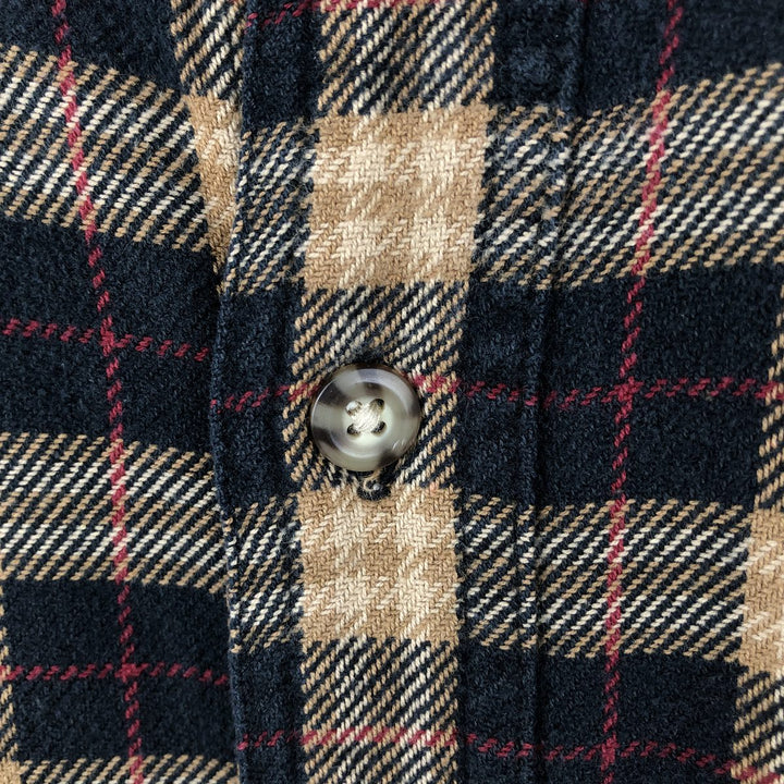 Carhartt long-sleeved button-down light flannel check shirt, men's size M cotton black type Vintage Second Hand