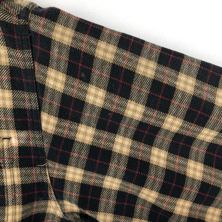 Carhartt long-sleeved button-down light flannel check shirt, men's size M cotton black type Vintage Second Hand