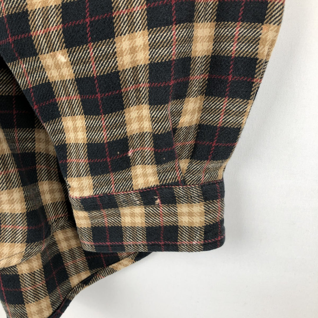 Carhartt long-sleeved button-down light flannel check shirt, men's size M cotton black type Vintage Second Hand