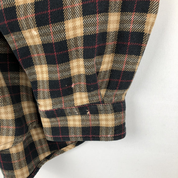 Carhartt long-sleeved button-down light flannel check shirt, men's size M cotton black type Vintage Second Hand