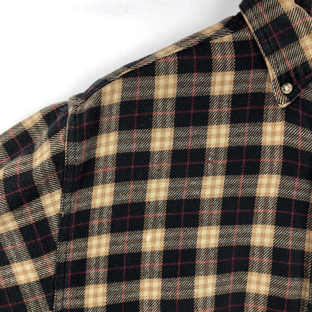 Carhartt long-sleeved button-down light flannel check shirt, men's size M cotton black type Vintage Second Hand