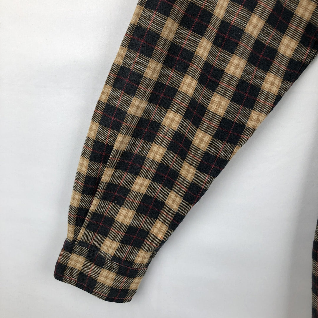 Carhartt long-sleeved button-down light flannel check shirt, men's size M cotton black type Vintage Second Hand